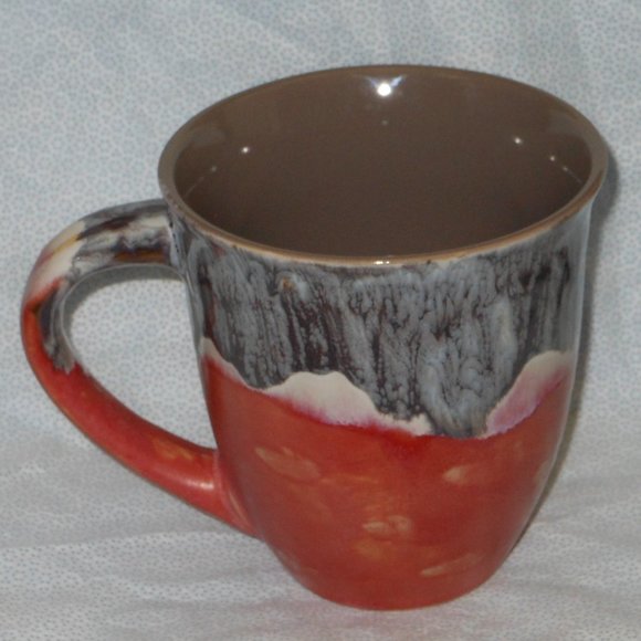 Colorful artistic porcelain Quebec large size coffee mug - Picture 3 of 6